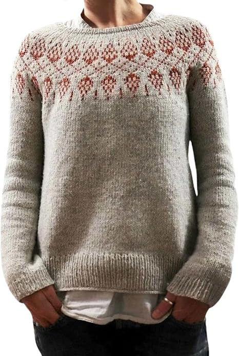 Fair Isle Knitted Sweaters for Women Fall Winter Vintage Long Sleeve Crew Neck Fit Cute Y2k Pullo... | Amazon (US)