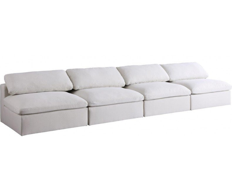 Serene Cream Linen Fabric Cloud Modular Armless Sofa 601Cream-S156 | 1stopbedrooms
