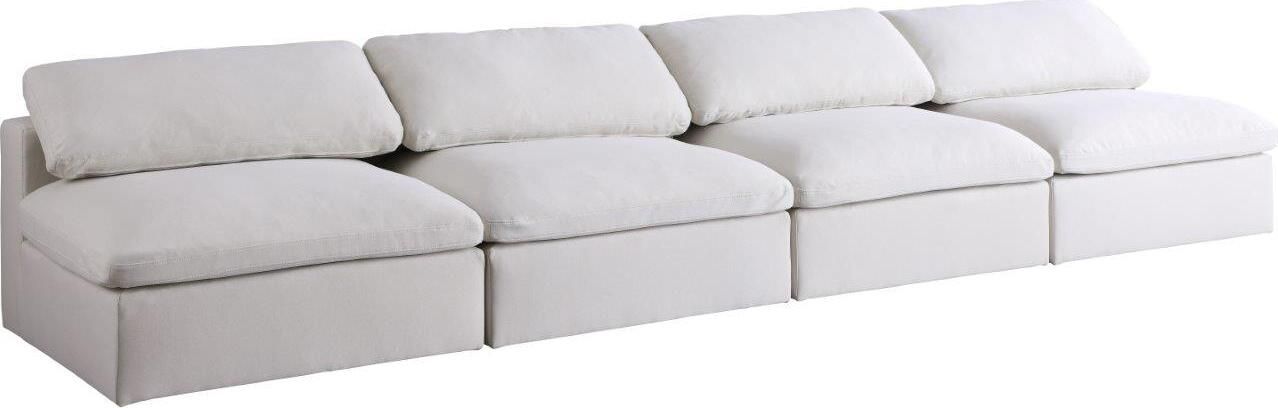 Serene Cream Linen Fabric Cloud Modular Armless Sofa 601Cream-S156 | 1stopbedrooms