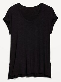 Luxe Voop-Neck Slub-Knit Tunic T-Shirt for Women | Old Navy (US)