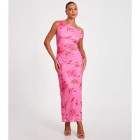 Women's Pink Mesh Floral Print Midaxi Dress Quiz New Look | New Look (UK)