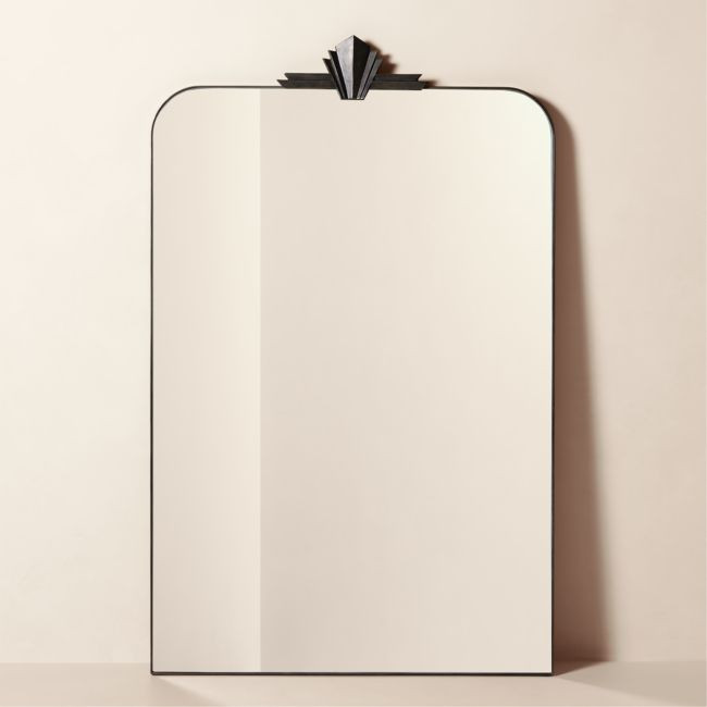 Nouveau Modern Black Iron Full-Length Floor Mirror 48""x78 | CB2