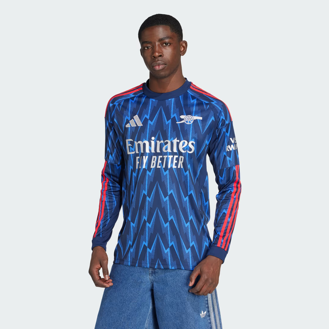 adidas Arsenal 25/26 Long Sleeve Away Jersey Night Indigo L - Mens Soccer Jerseys | adidas (US)