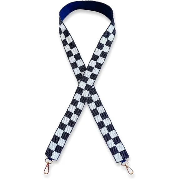 Lashicorn Navy Blue and White Checkered Beaded Purse Strap Girls Dallas Denver Houston for Game D... | Walmart (US)