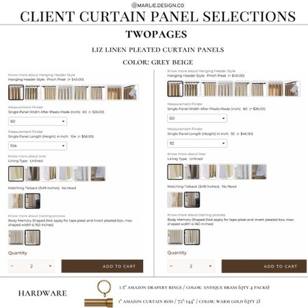 Client Curtain Panel Selections | color grey beige | twopages curtains | custom curtains | neutral curtains | curtain rod | curtain rings 

#LTKwedding #LTKunder50 #LTKhome