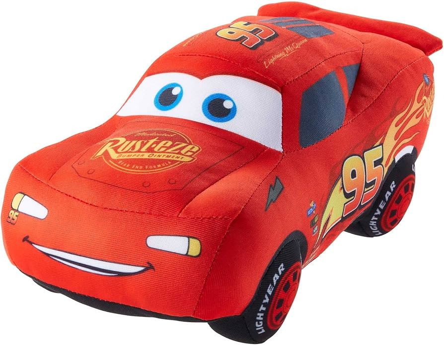 Mattel Disney and Pixar Cars Lightning McQueen Talking Plush Toy Car with 10 Sounds, 10-inch | Amazon (US)