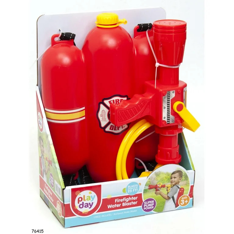 Play Day – Firefighter Backpack Water Blaster – Firehose Water Blaster – Firefighting Role ... | Walmart (US)