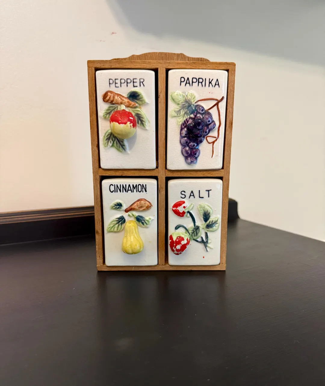 Vintage 5 Piece Wooden Spice Holder  Japan | Etsy (US)