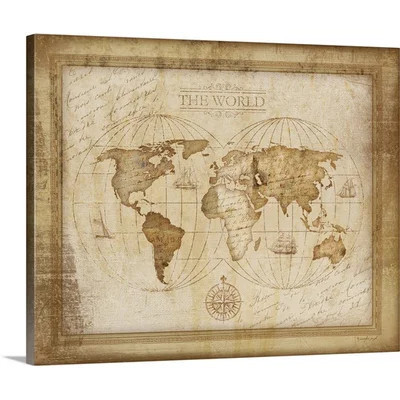 'World Map' by Jennifer Pugh Graphic Art Print | Wayfair North America