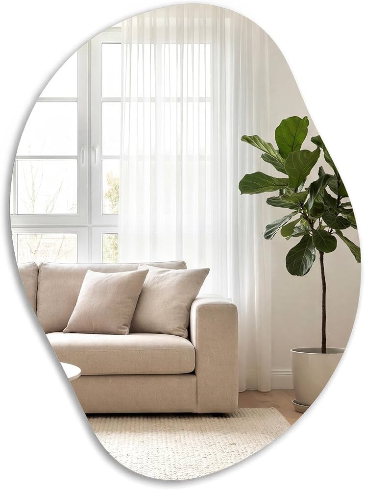 SONGMICS Asymmetric Mirror Irregular Wall Mirror Petal Shape Mirror 60x45cm Decorative Frameless ... | Amazon (DE)