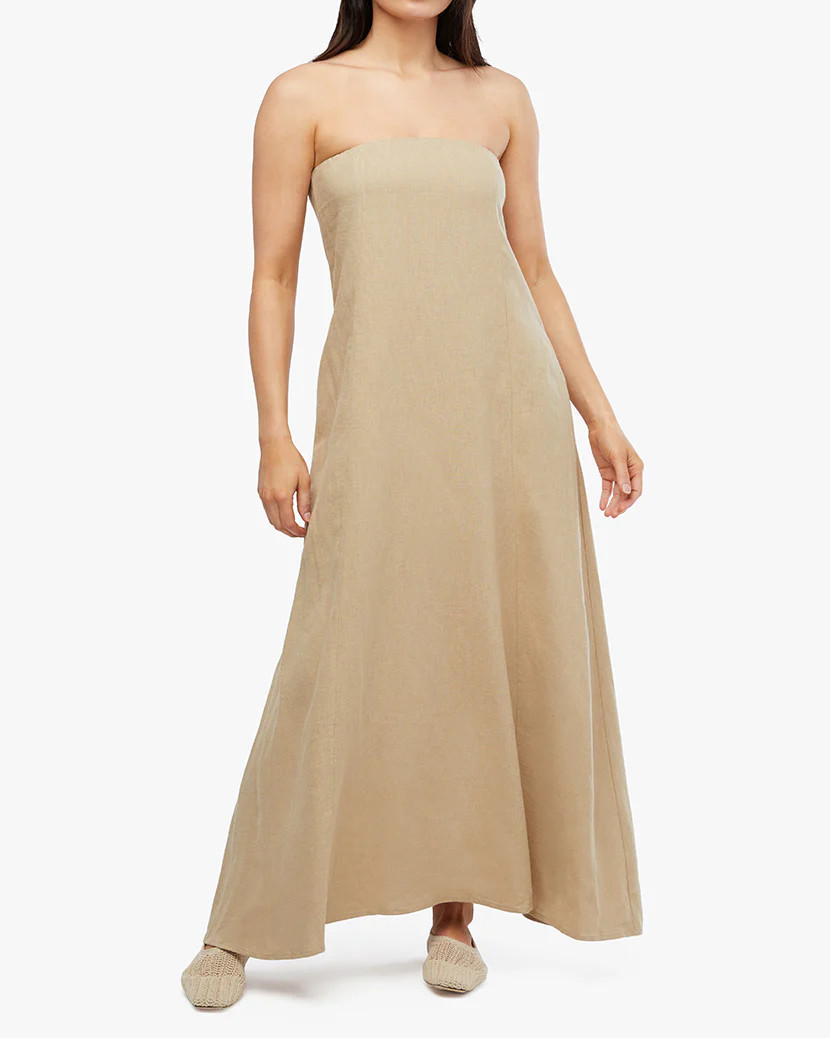A-line Strapless Midi Dress | We Wore What