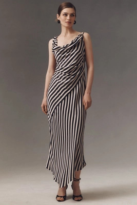 BHLDN Carissa Cowl-Neck Draped Printed Midi Dress | Anthropologie (US)