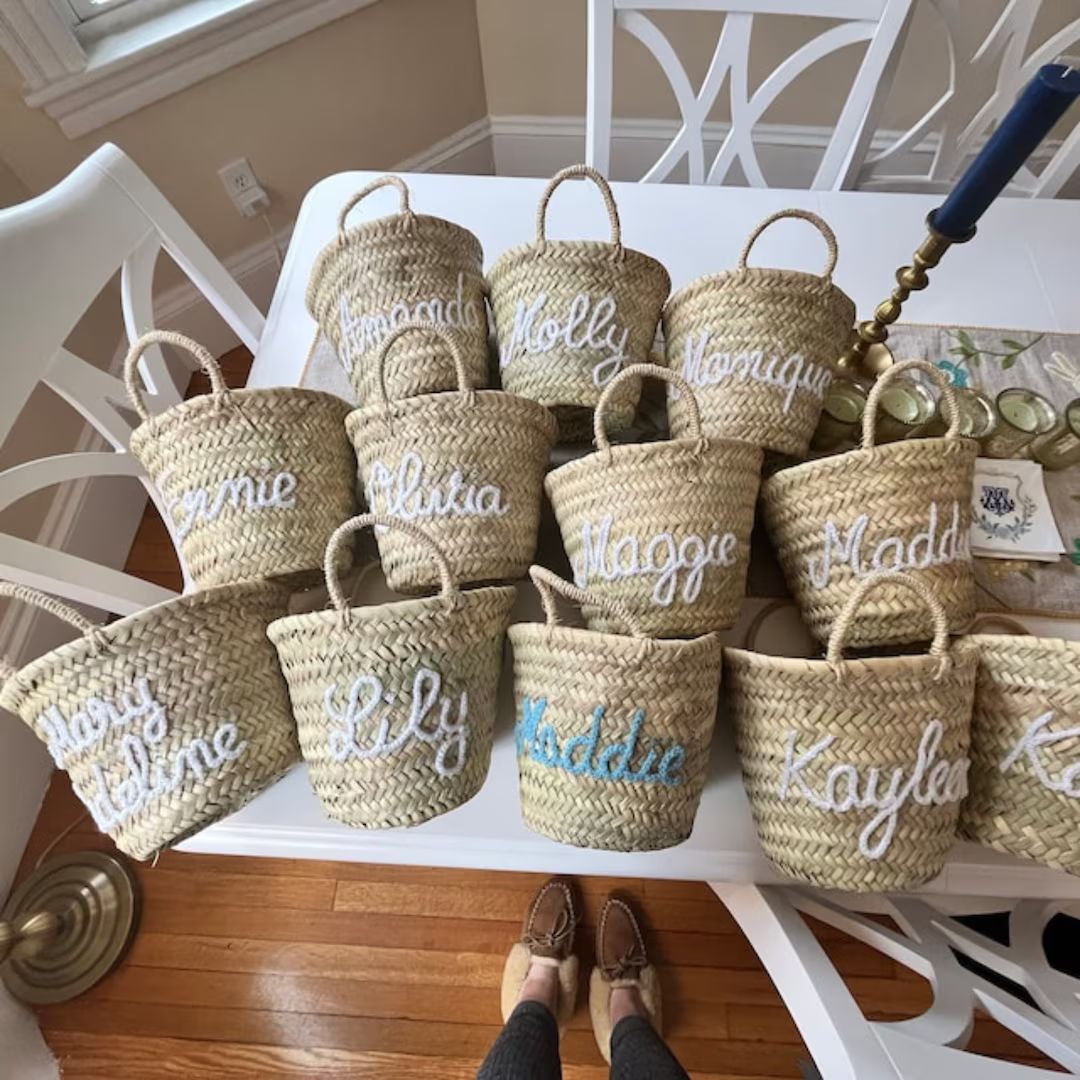 PERSONALIZED Straw Moroccan Basket,bridal Shower Bags,customized Straw Bags,wedding Tote Bag,brid... | Etsy (US)