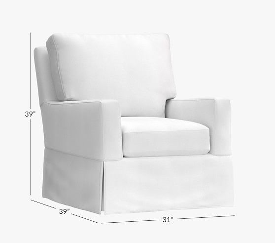 Comfort Slipcovered Square Arm Swivel Glider & Ottoman | Pottery Barn Kids