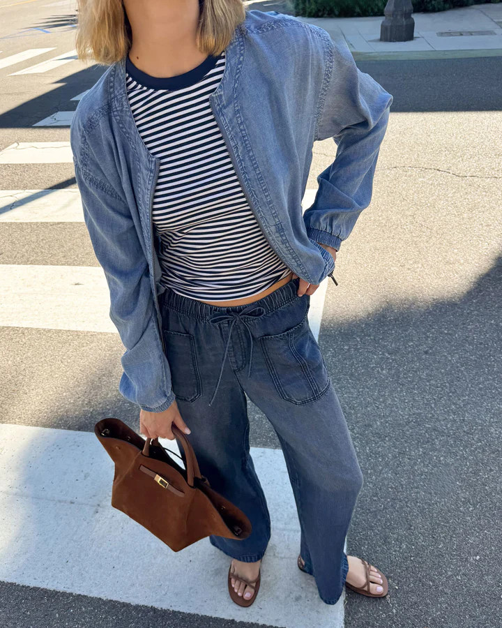 Clea Indigo Bomber Jacket | Splendid