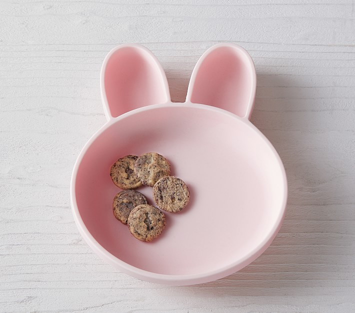 Blush Bunny Suction Silicone Plate | Pottery Barn Kids