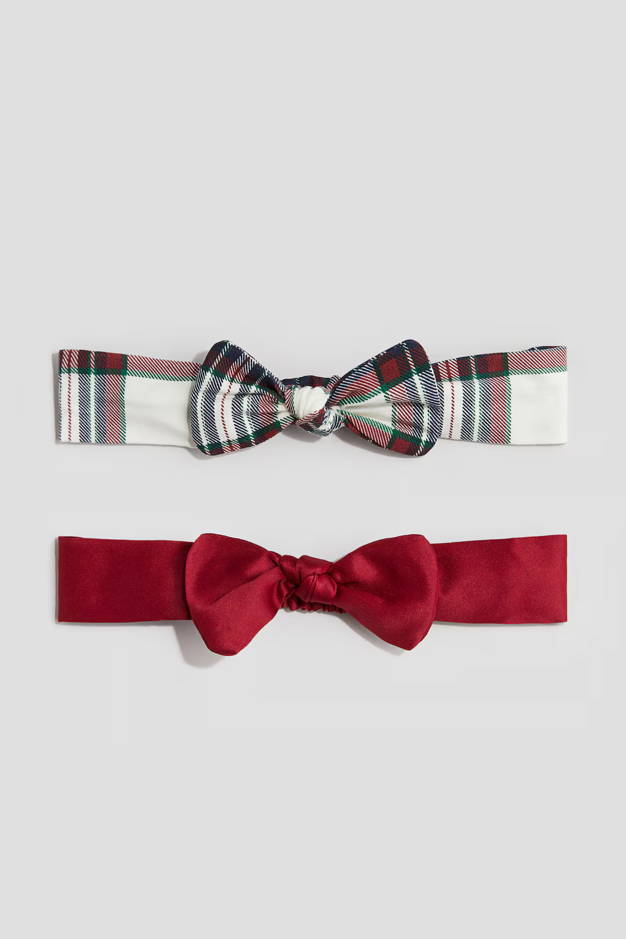 2-pack Bow-detail Hairbands - Red/plaid - Kids | H&M US | H&M (US + CA)
