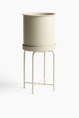 H & M - Metal Plant Pot with Stand - Light Beige | H&M (US + CA)