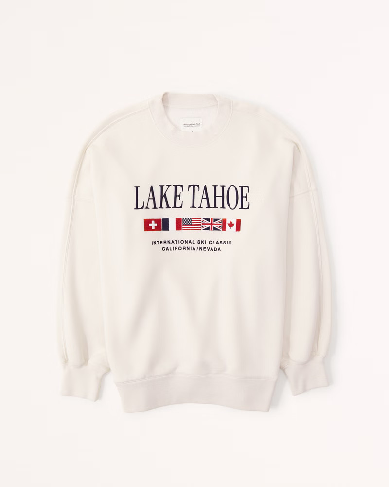 Women's Oversized Ski Patch Sunday Crew | Women's Tops | Abercrombie.com | Abercrombie & Fitch (US)