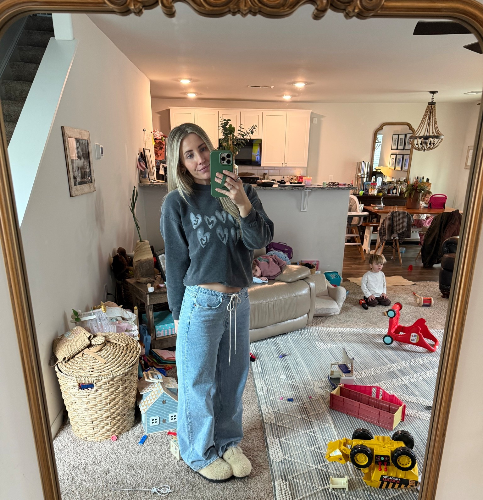 Abercrombie new low rise ultra loose jeans! 
I did a 27, but wishhh I had done a 26 (for reference I’m normally a 27, sometimes 28?)

#LTKgrwm #LTKootd #LTKmomlife