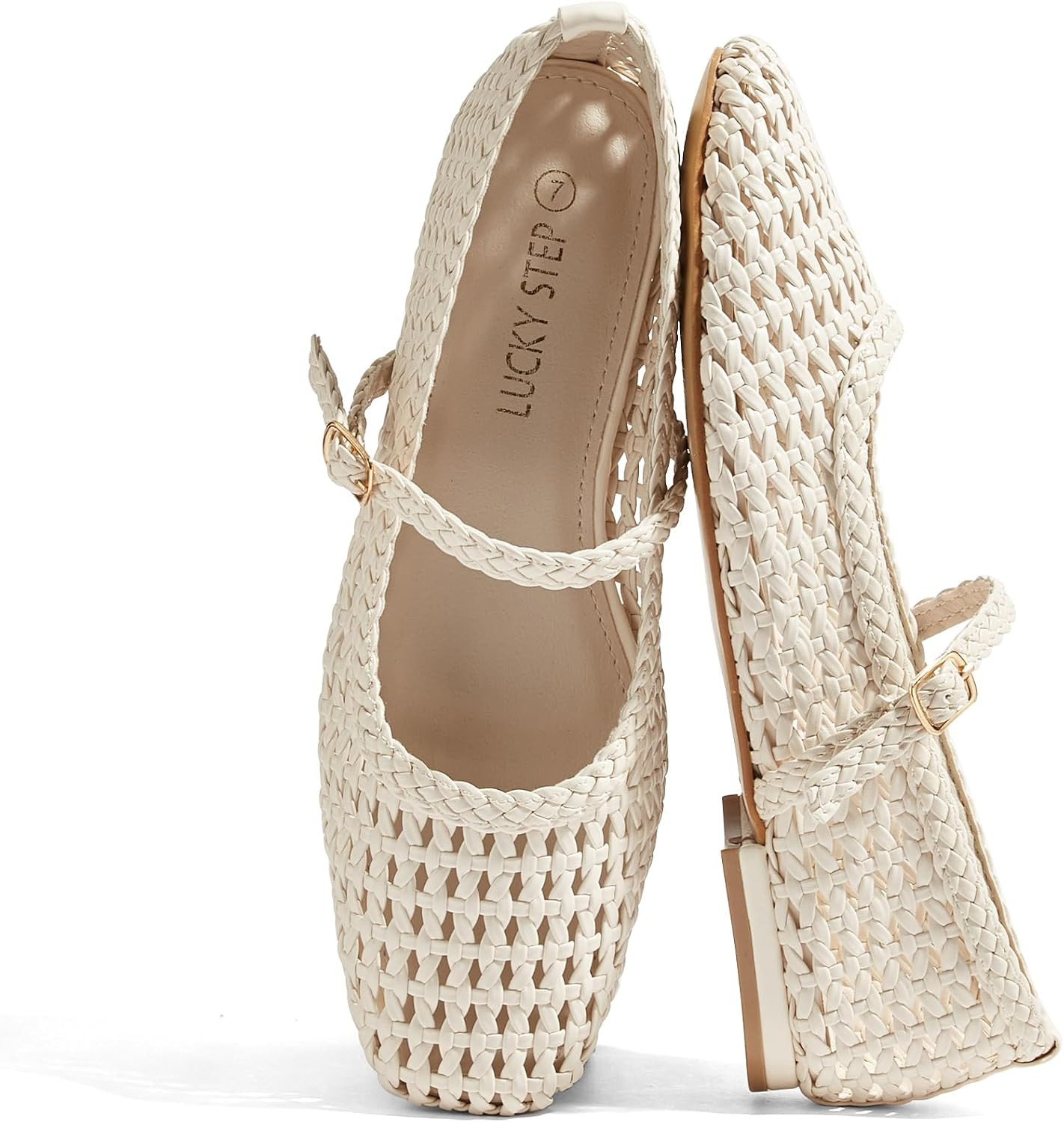 LUCKY STEP Women's Mesh Woven Ballet Flats | Amazon (US)