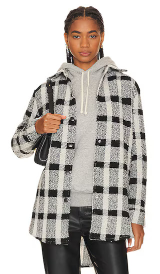 Eldridge Shirt Jacket in Black Plaid | Revolve Clothing (Global)