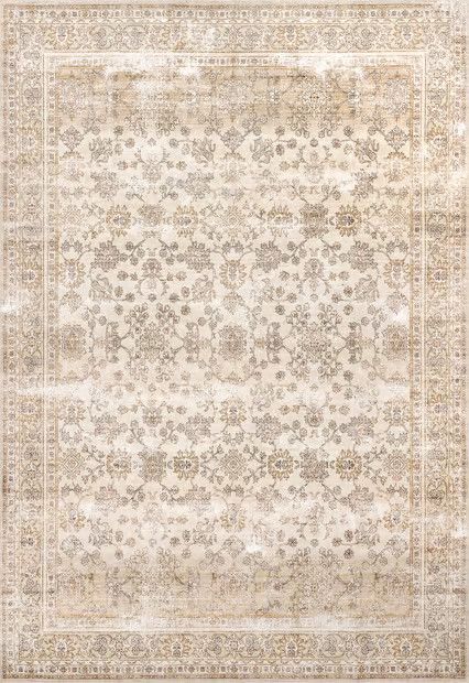 Beige Meena Fading Garden Washable Area Rug | Rugs USA