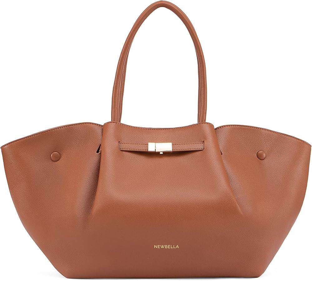 NEWBELLA Women's Vegan Leather Tote Bag, 15L Large Capacity Bag, Vintage Hobo Shoulder Purse with... | Amazon (US)