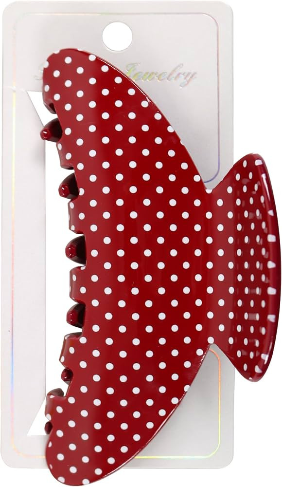 OWIIZI Durable Acetate Hair Clips for Women 4.13" Cute Polka Dot Hair Claw Clips Ponytail Barrett... | Amazon (US)