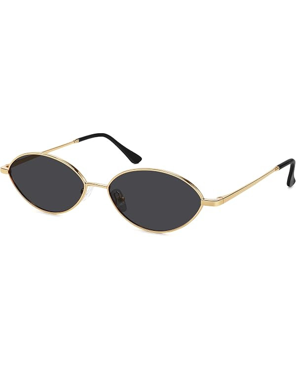 Retro Oval Sunglasses for Women Polarized UV Protection Trendy Vintage Small Sun Glasses Metal Fr... | Amazon (US)