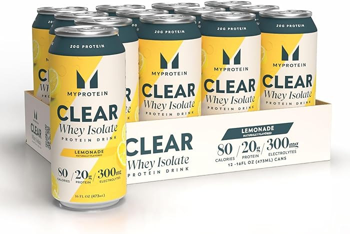 Myprotein Clear Whey Isolate Ready-to-Drink Protein, Lemonade, 16 Fl Oz, Pack of 12, 20g Protein,... | Amazon (US)