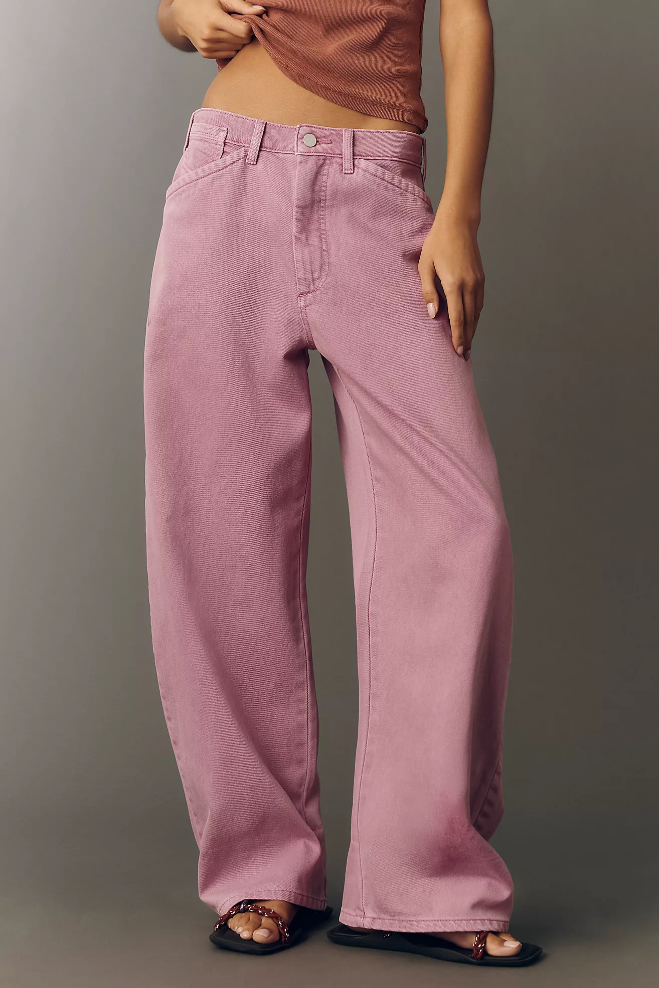 Kayden Regenerative Cotton High Rise Barrel Jeans by Pilcro | Anthropologie (US)