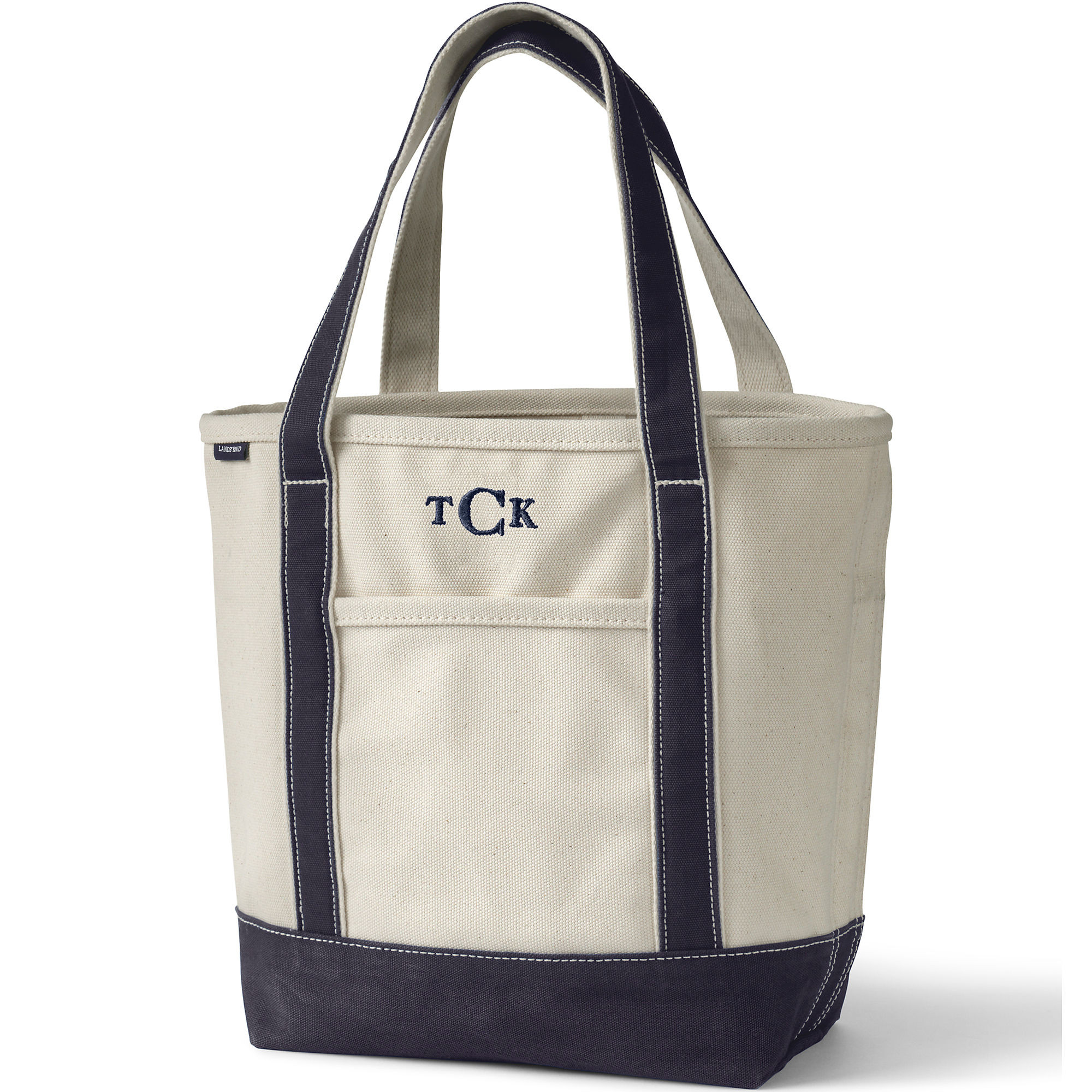 Medium Natural Open Top Canvas Tote Bag | Lands' End (US)