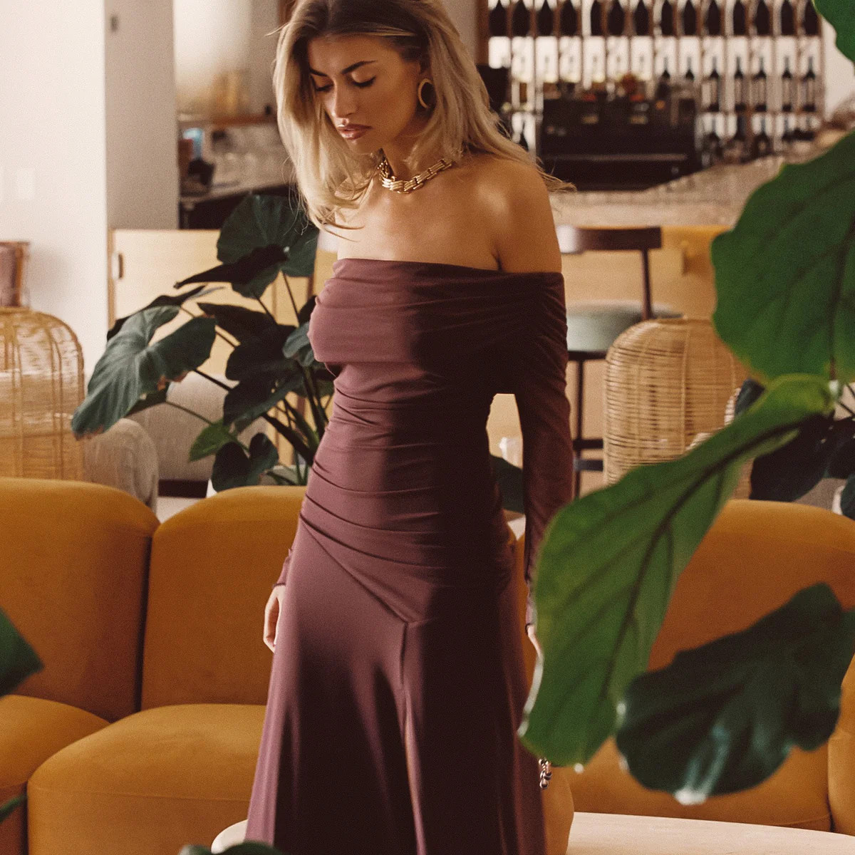 Cairo Merlot Mesh Maxi Dress | 12th Tribe
