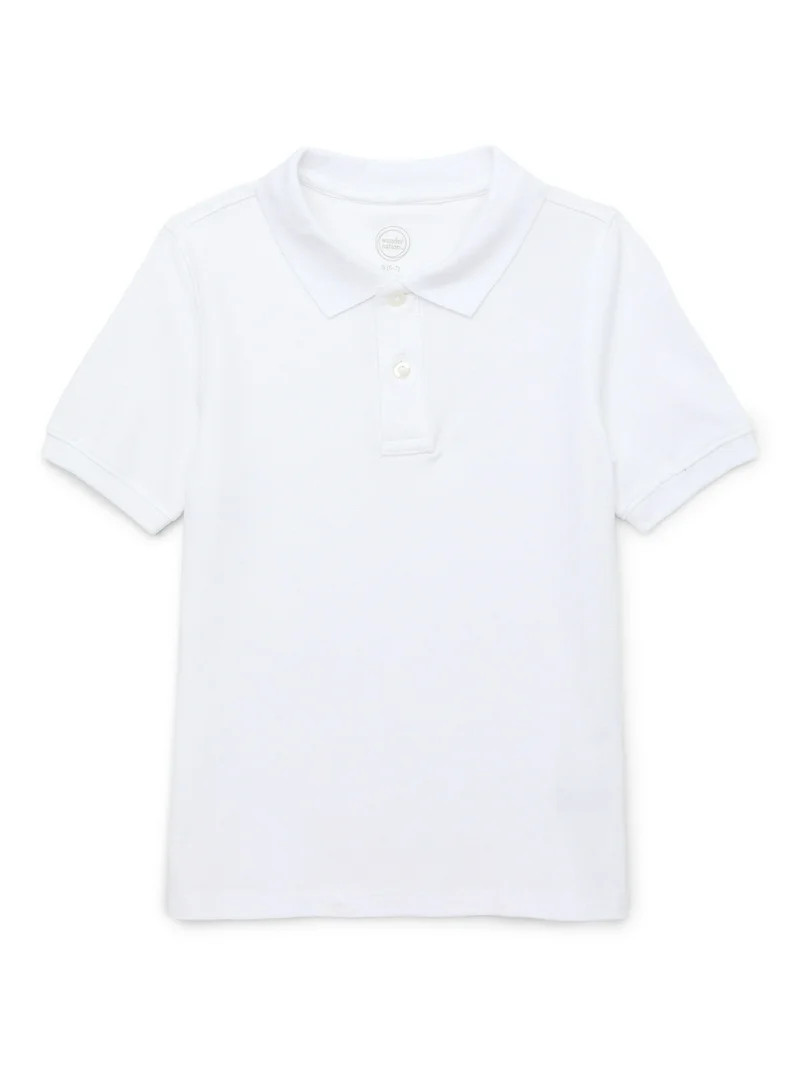 Wonder Nation Boys School Uniform Short Sleeve Pique Polo - Walmart.com | Walmart (US)