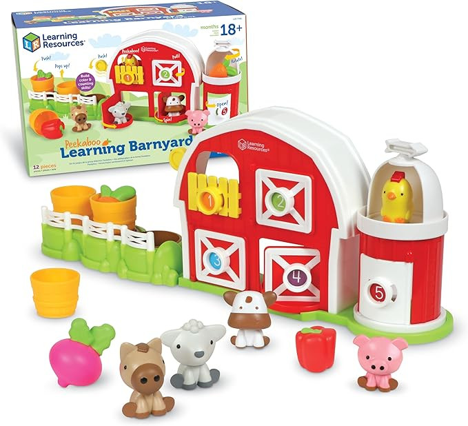 Learning Resources Peekaboo Learning Barnyard Playset - Farm Animal Toys, Montessori Toddler Toys... | Amazon (US)