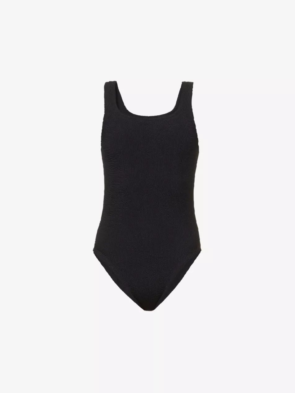 Square-neck crinkle-textured swimsuit | Selfridges