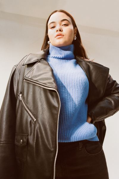 Rib-knit Mock Turtleneck Sweater | H&M (US + CA)