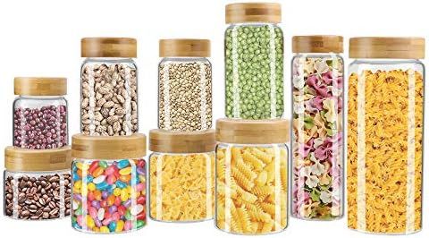 WEETALL Glass Storage Jars Kitchen Canisters,10-Set Glass Cans with Lids Sealed, Leak-Free Food J... | Amazon (US)