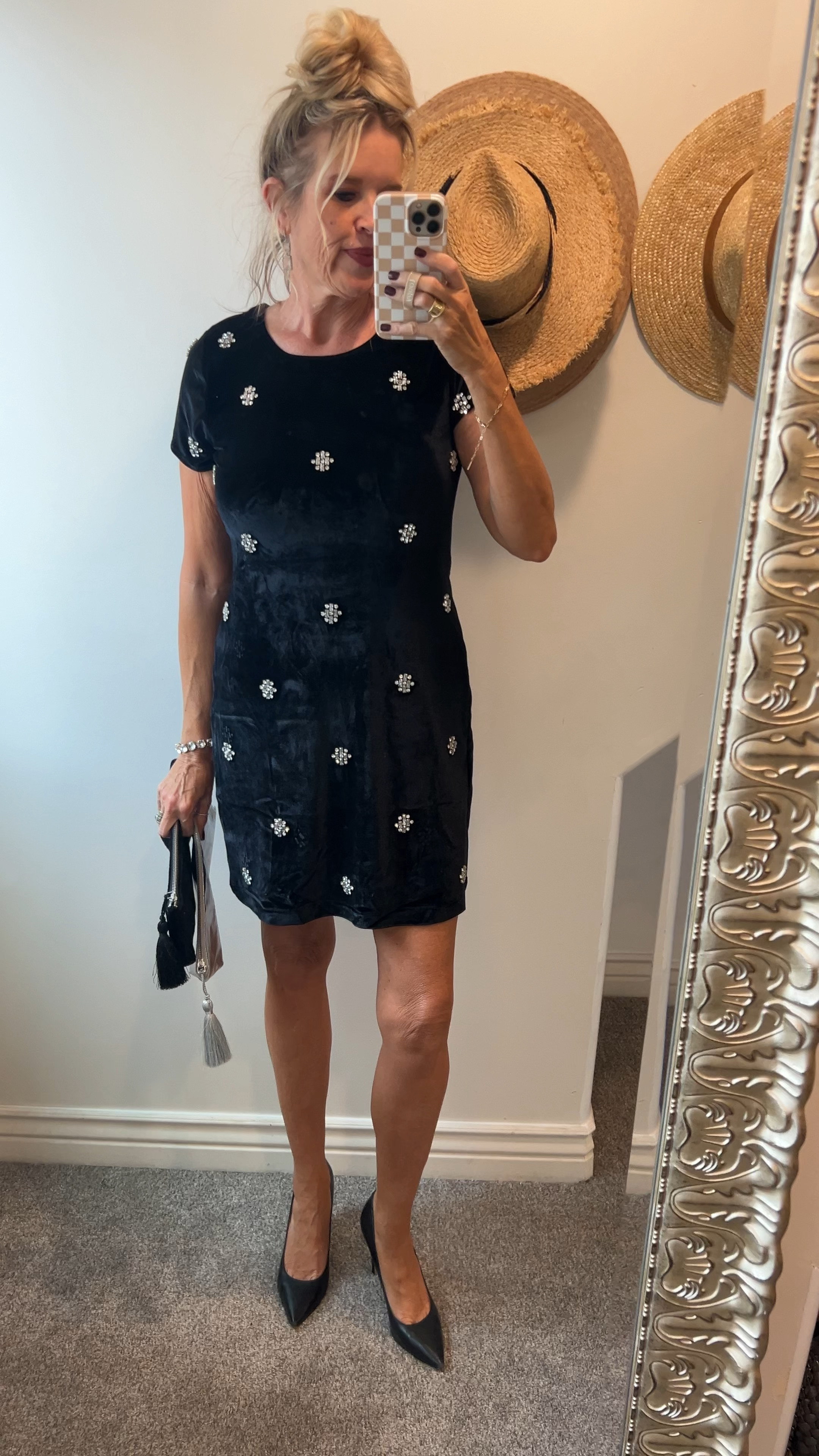 3 little black dresses you’ll love for the Holidays, cocktail parties, winter weddings, the theater, or even a cruise.

#1. Ella dress stretch velvet with rhinestone details fits tts I am in a small.

Sam Edelman pumps

Quilted koala clutch 
20% off DARCY20

Rhinestone bracelets 

Earrings vintage 

#LTKFindsUnder100 #LTKVideo #LTKStyleTip