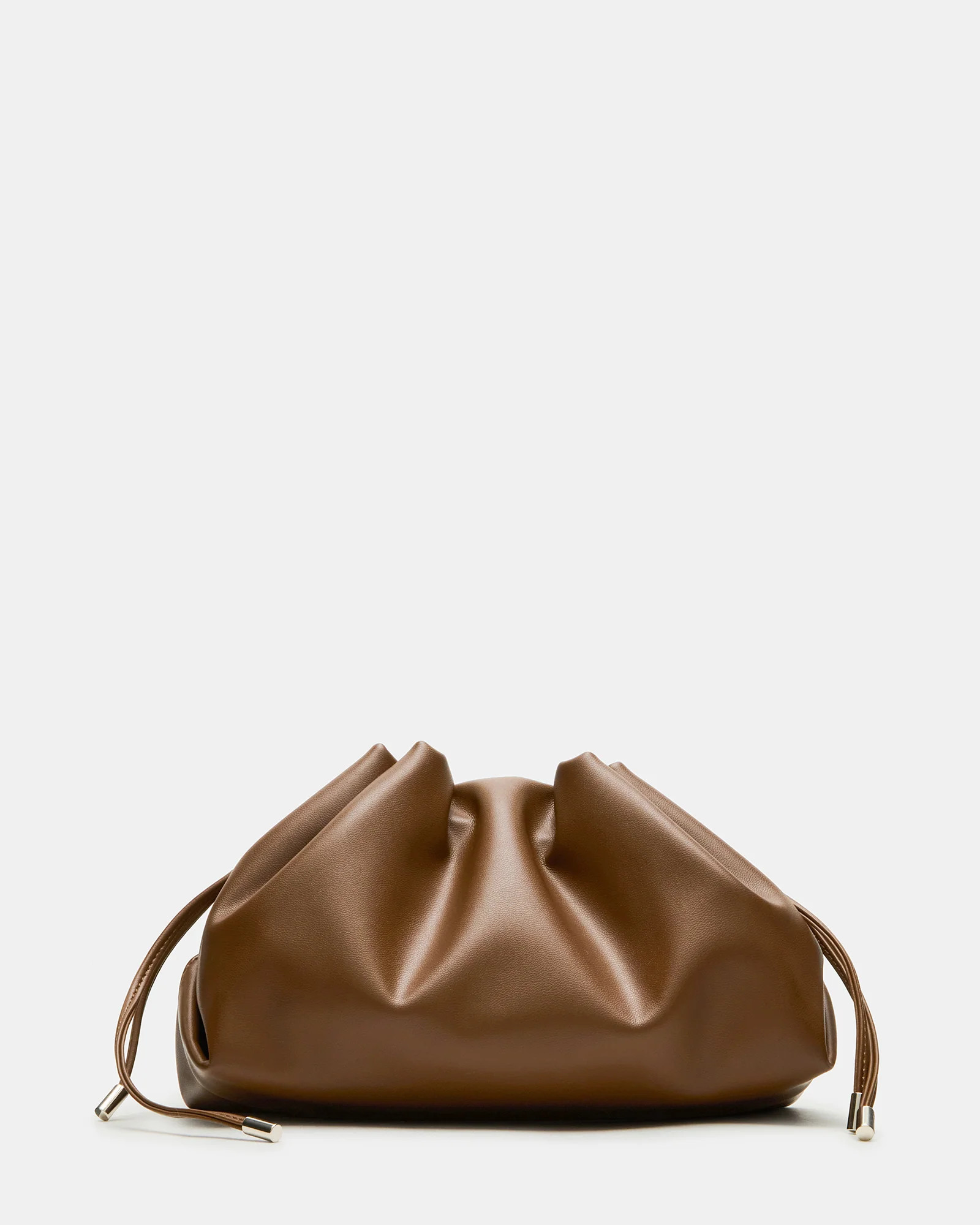 EMMY Cognac Women's Pleated Soft Frame Clutch Crossbody Handbag | Steve Madden (US)