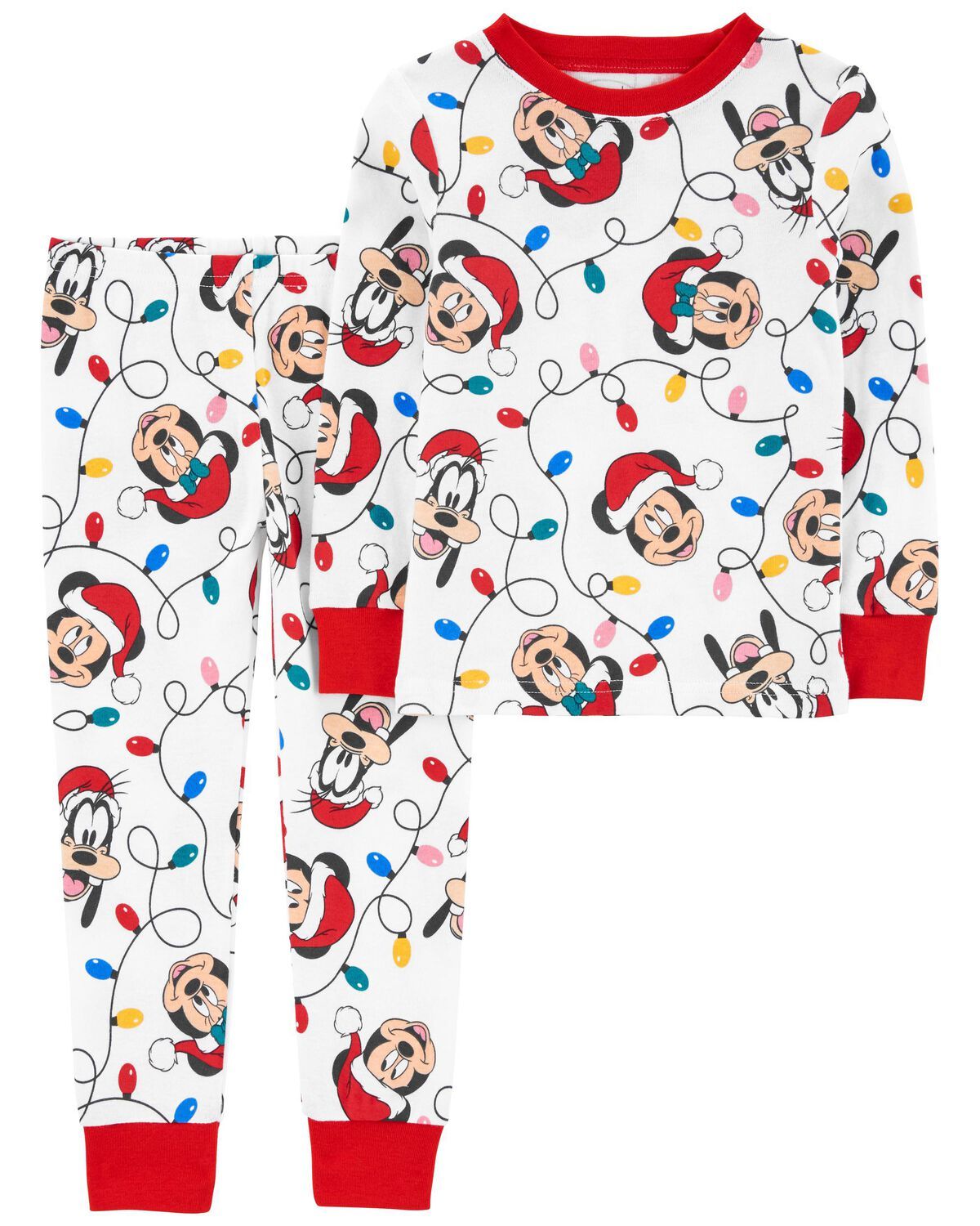 White/Red Baby 2-Piece Mickey Mouse Christmas 100% Snug Fit Cotton PJs | carters.com | Carter's