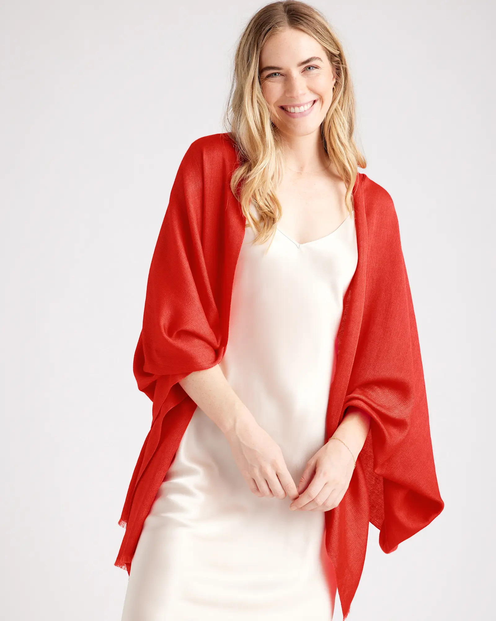 Featherweight Cashmere Silk Frayed Edge Scarf | Quince