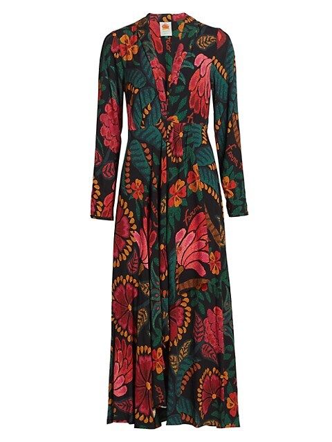 Floral Long-Sleeve Maxi Dress | Saks Fifth Avenue