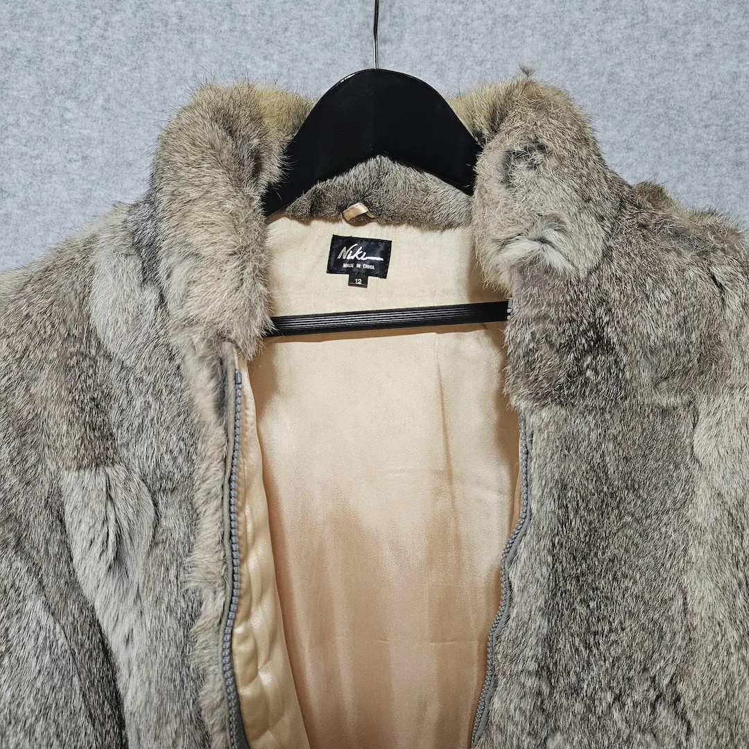 Vintage Women's Rabbit Fur Jacket. Size 12. - Etsy | Etsy (US)
