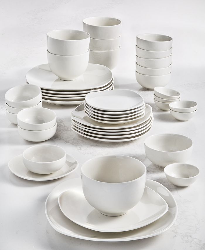 Tabletops Unlimited Inspiration by Denmark Soft Square 42 Pc. Dinnerware Set, Service for 6 & Rev... | Macys (US)