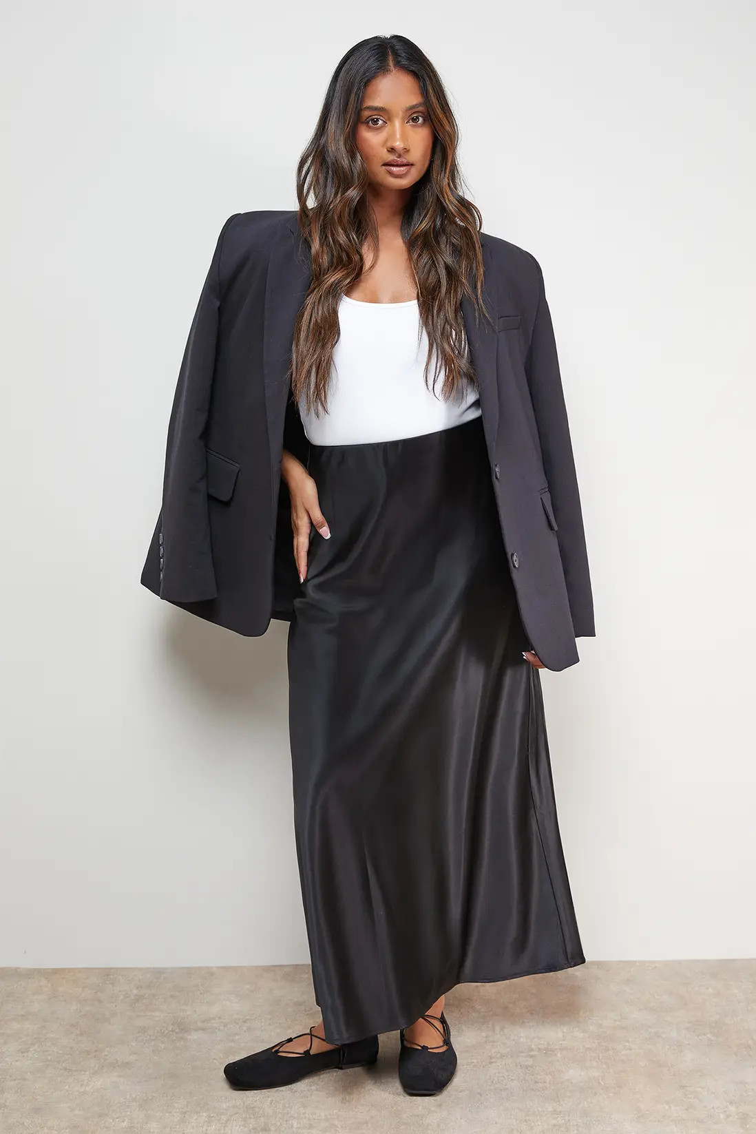 Satin Bias Cut Maxi Skirt | boohoo (US & Canada)