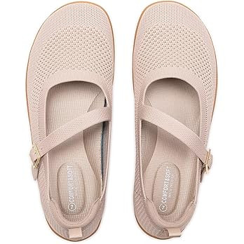 Frank Mully Women's Wide Width Flats Mary Jane Flat Comofortable Knit Ballet Flat Wide Toe Box Dr... | Amazon (US)