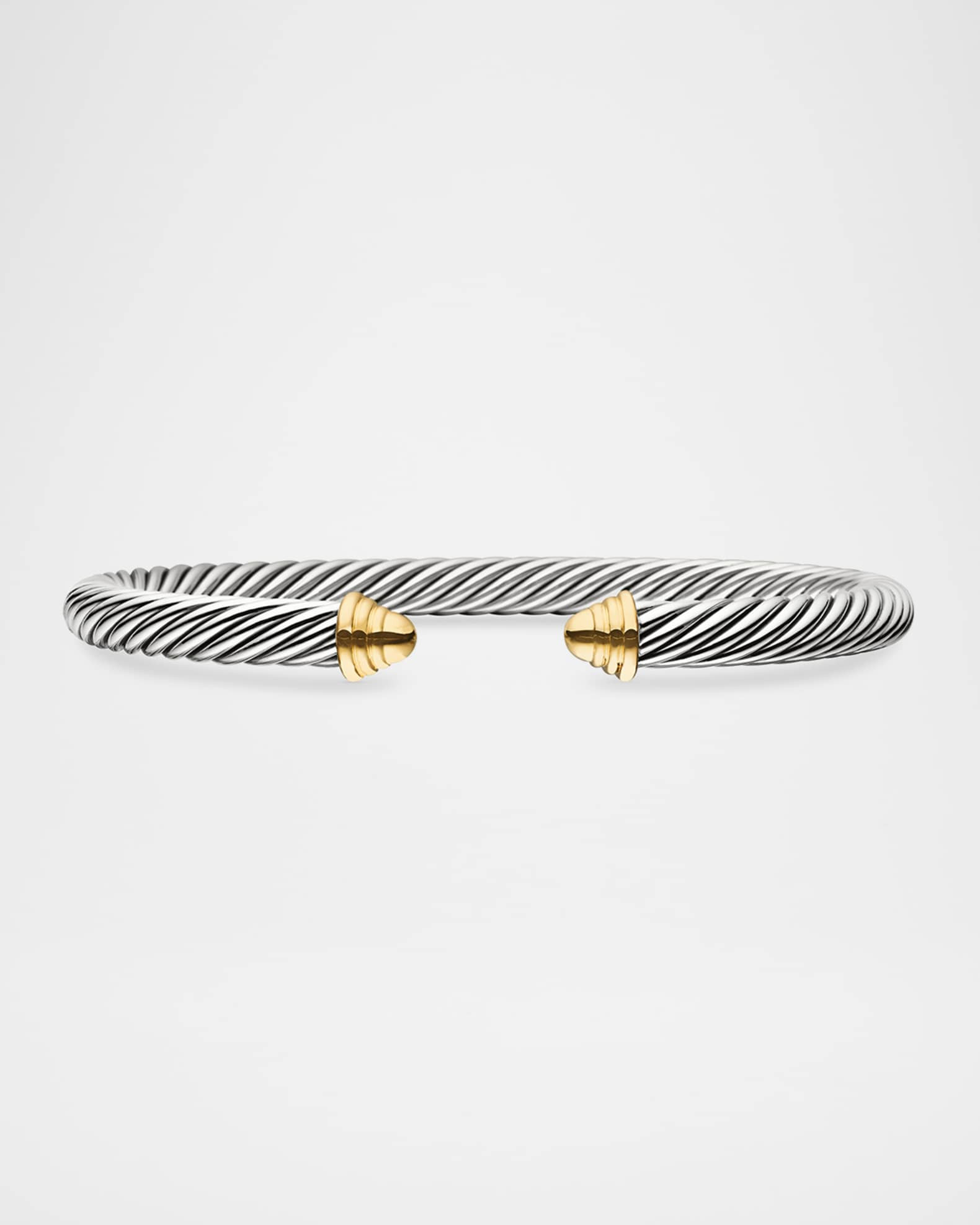 Cable Bracelet in Silver with 14K Gold, 5mm | Neiman Marcus