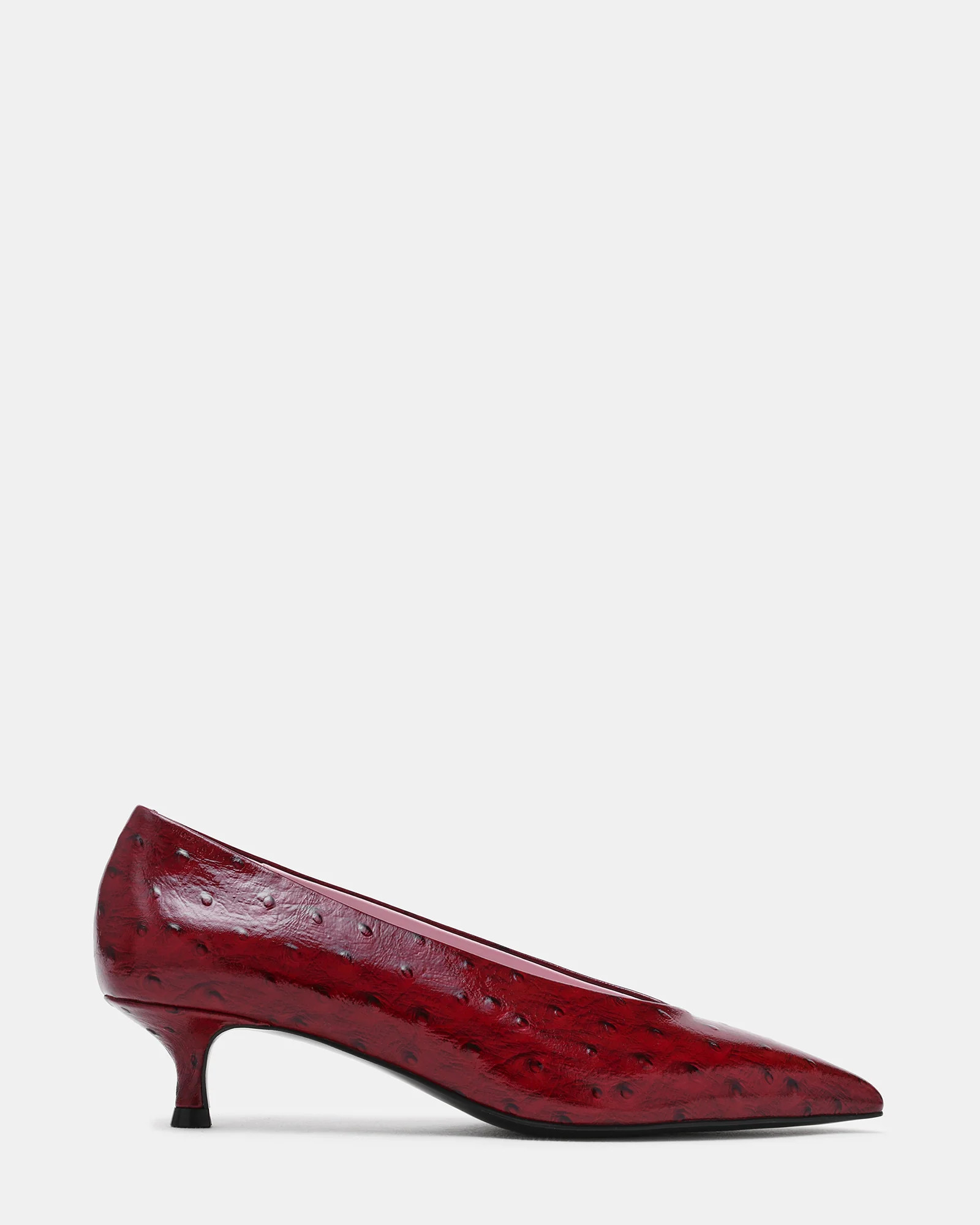 Steve Madden Women's Jaffa Ostrich Dark Cherry Leather Pointed Toe - Burgundy - Size 10 | Steve Madden (US)